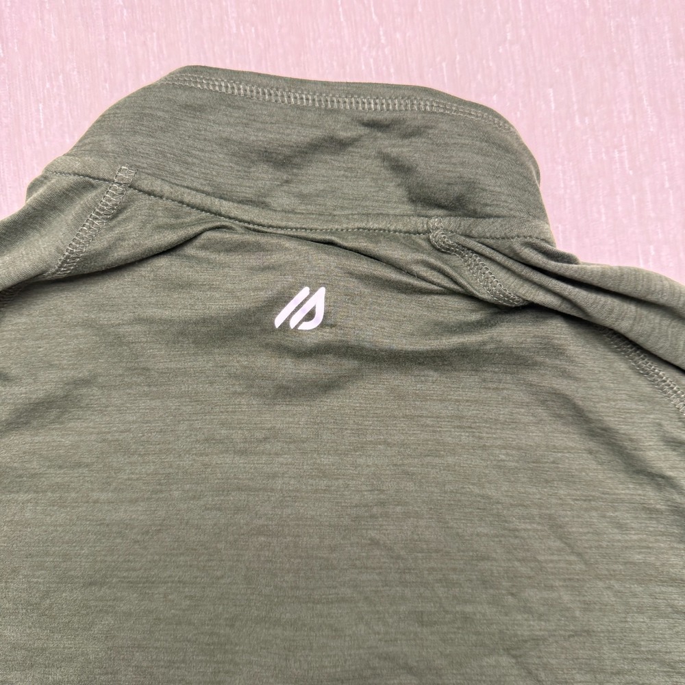 Eddie Bauer Quarter Zip Jersey Motion Free Dry Shirt Mens Large Green Stretch - Picture 11 of 13